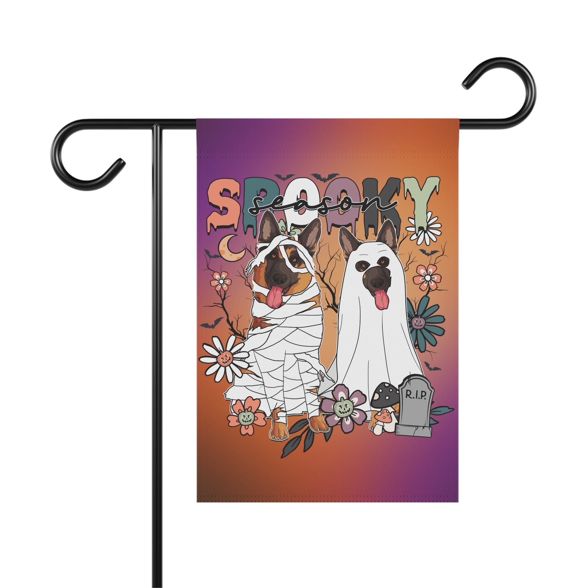 Halloween German Shepard Garden Flag 12'' × 18''