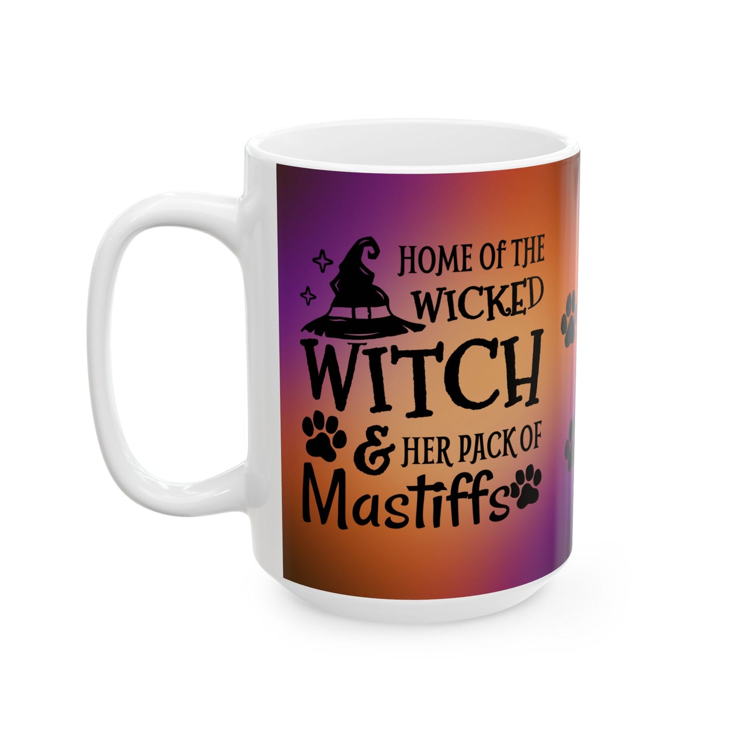 Wicked Witch & Her Mastiffs Ceramic Mug, (11oz, 15oz)