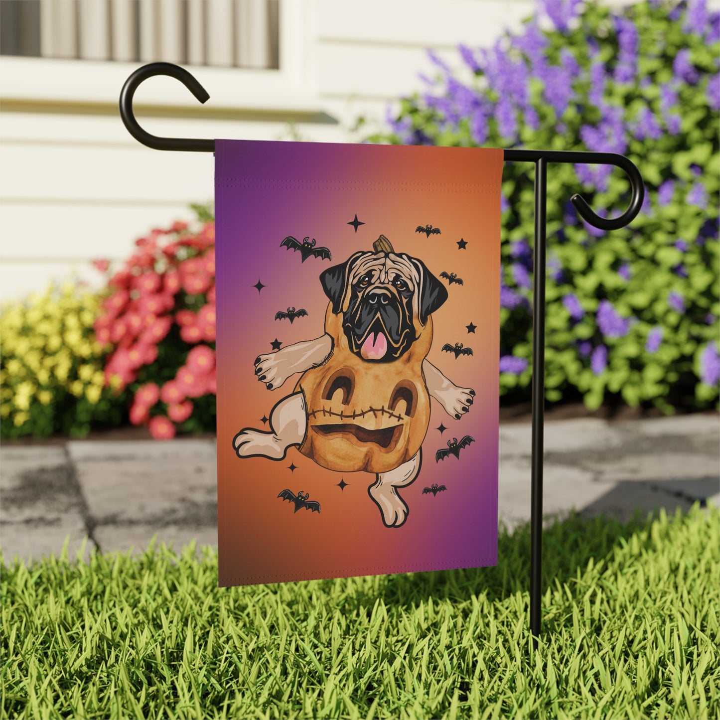 Halloween Mastiff Garden Flag 12'' × 18''