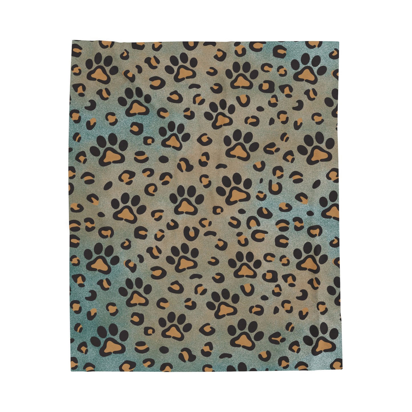 Leopard Paw Print Velveteen Plush Blanket *2