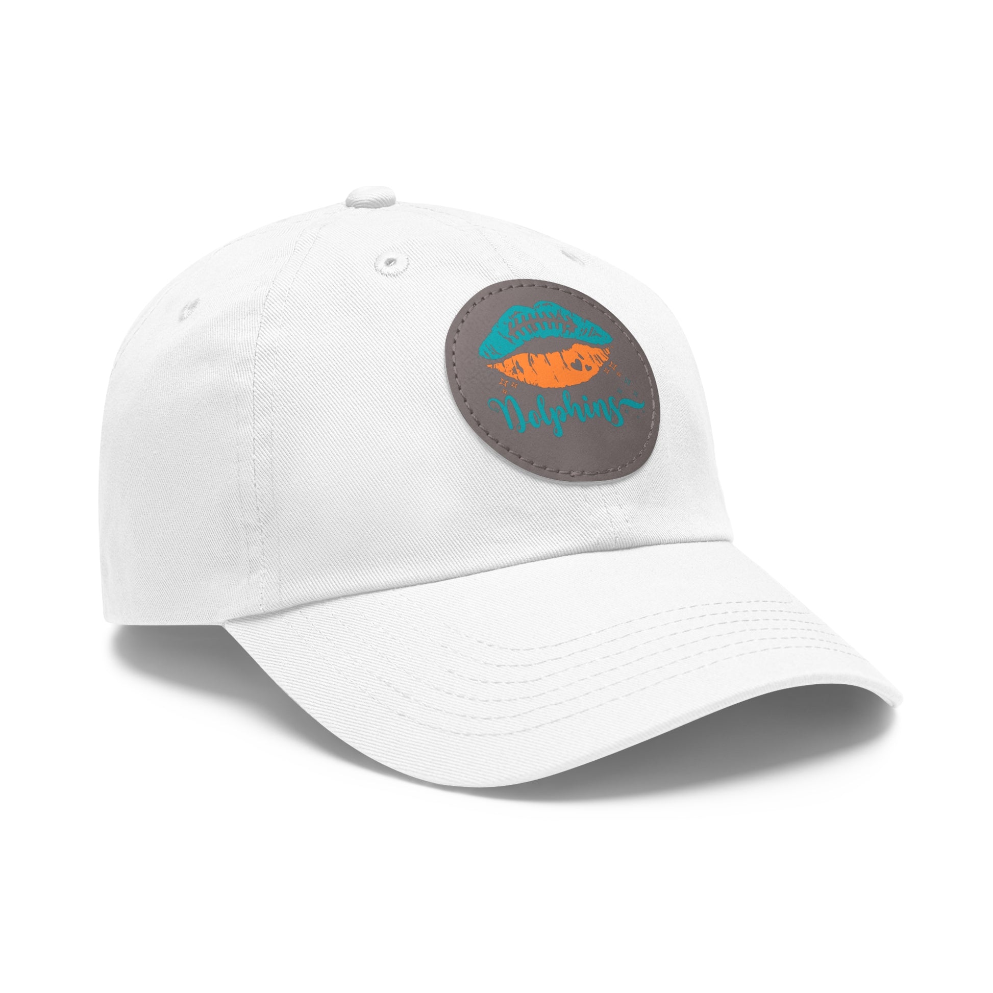 Miami Dolphin Hat with Leather Patch (Round)