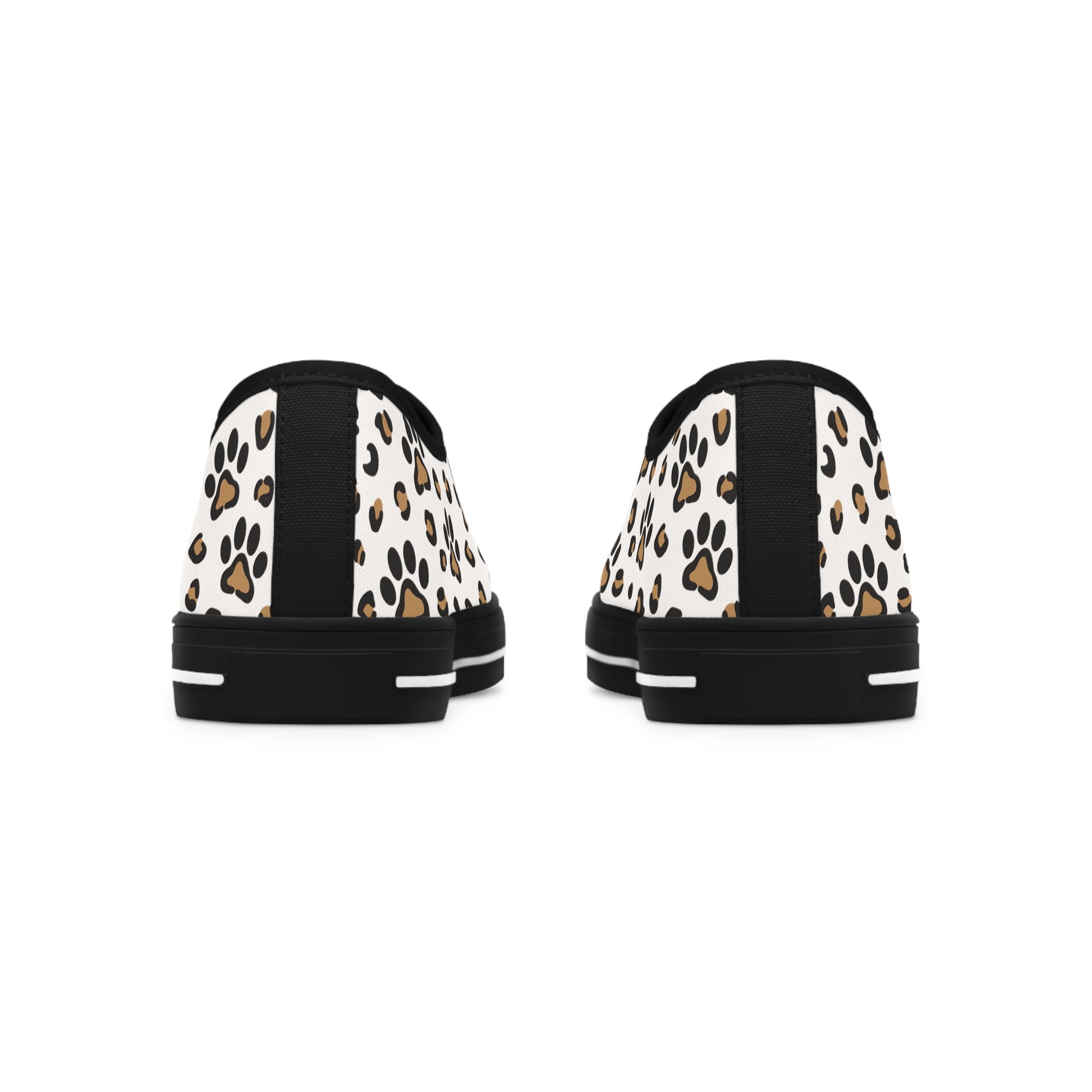 Leopard Paw Print Women's Low Top Sneakers