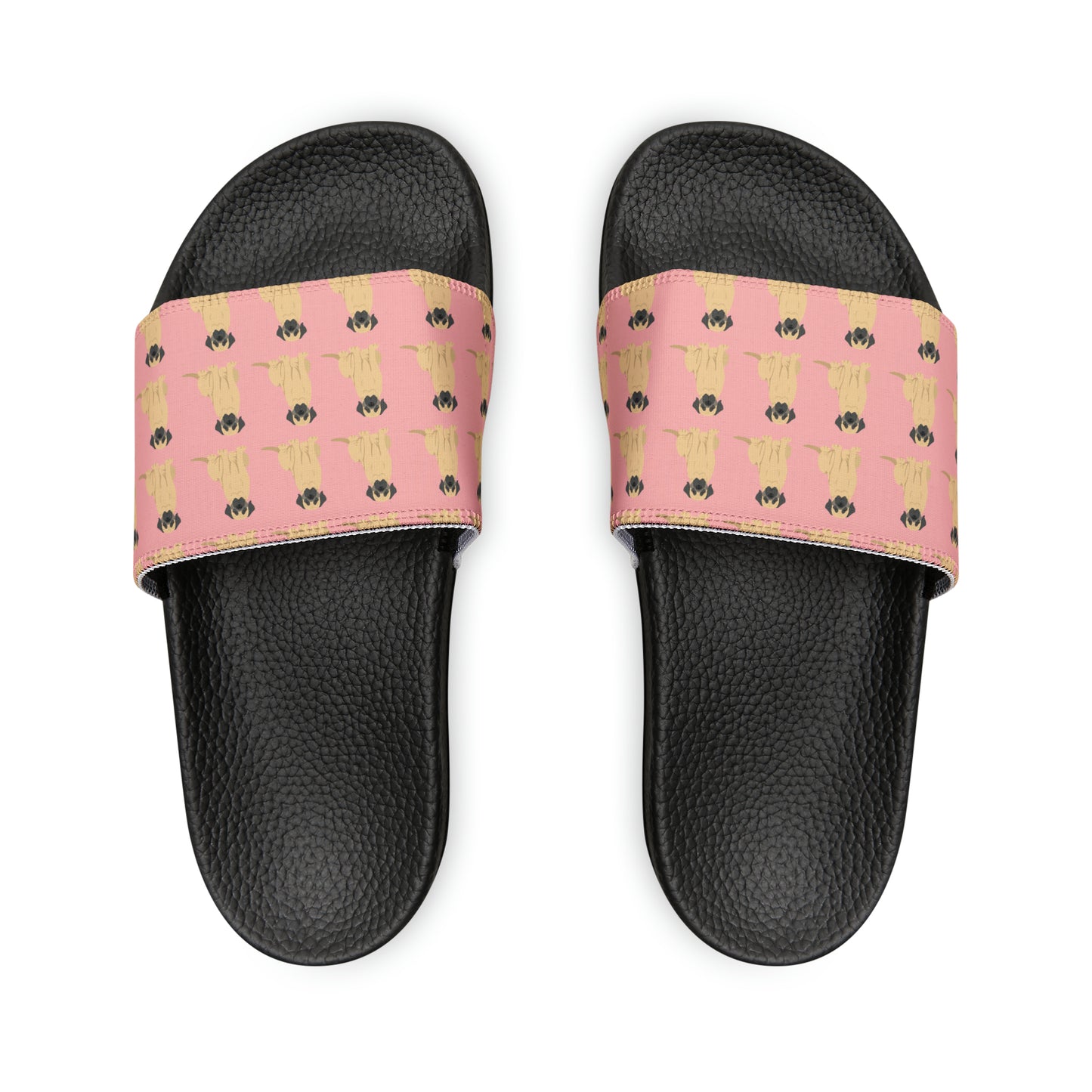 English Mastiff Pink Women's PU Slide Sandals