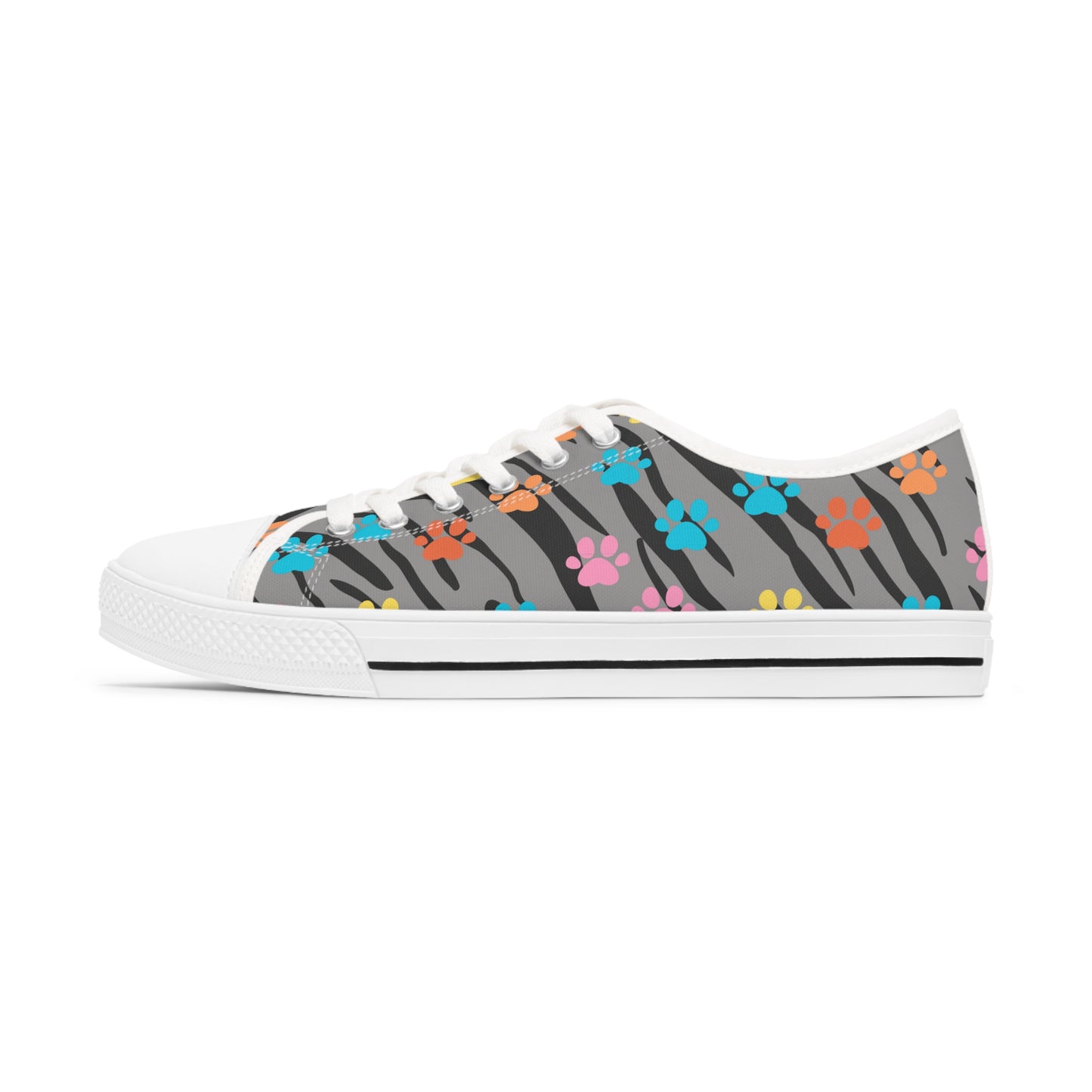 Zebra Paw Print Women's Low Top Sneakers