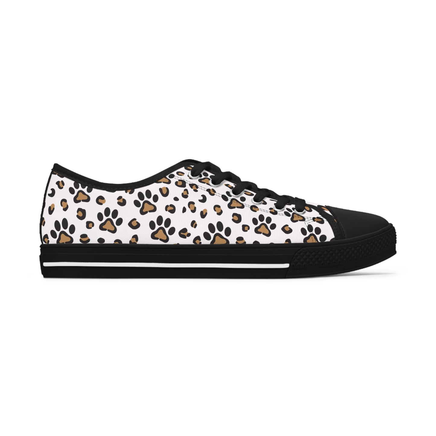 Leopard Paw Print Women's Low Top Sneakers