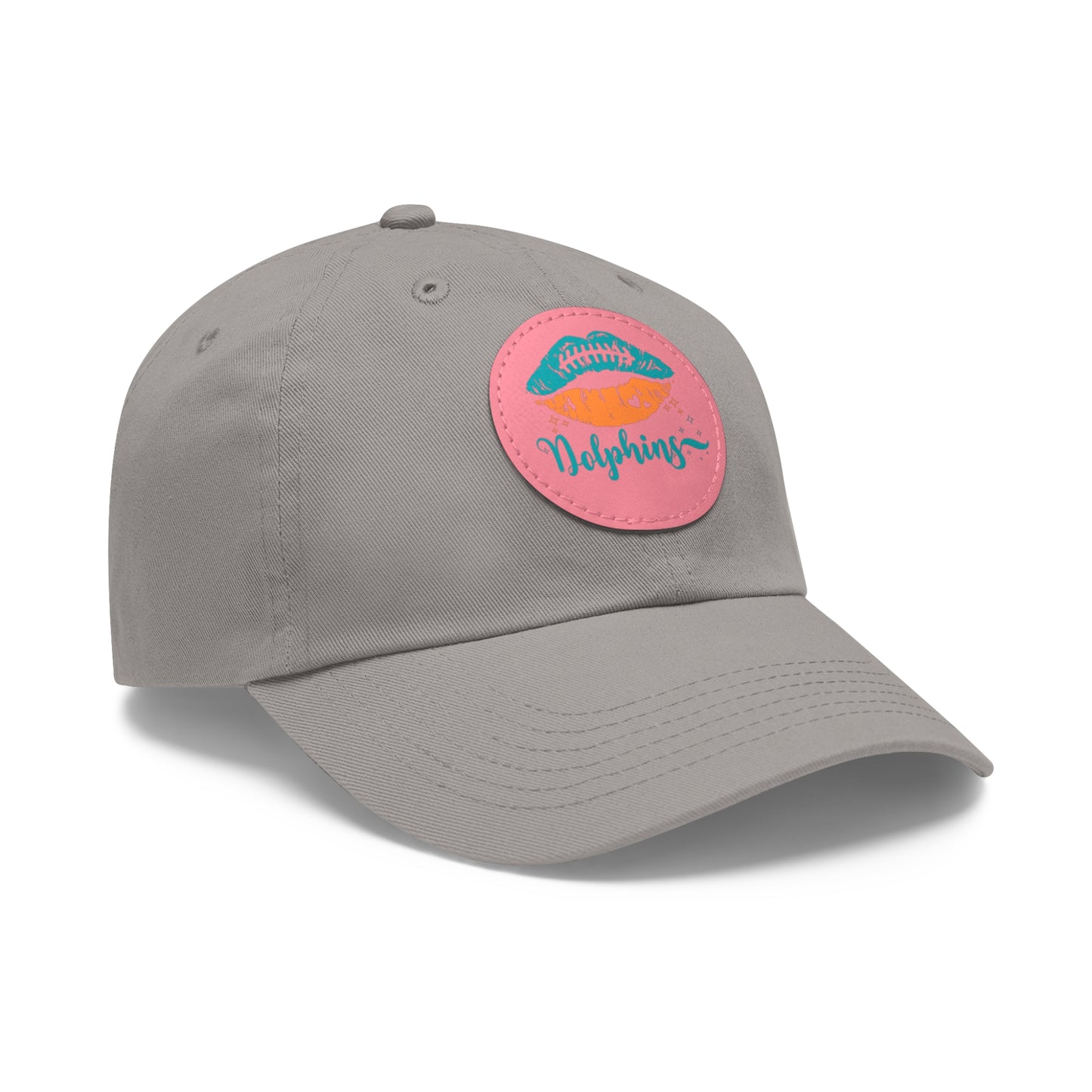 Miami Dolphin Hat with Leather Patch (Round)