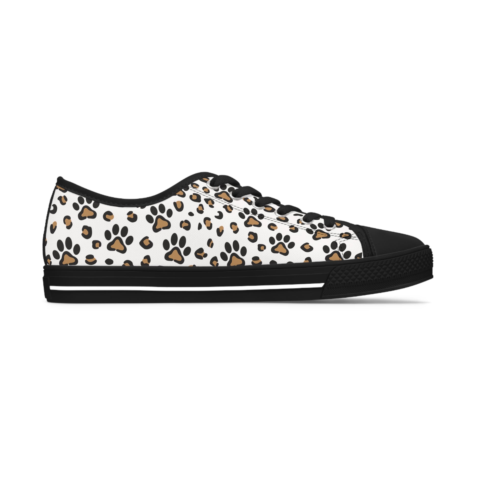 Leopard Paw Print Women's Low Top Sneakers