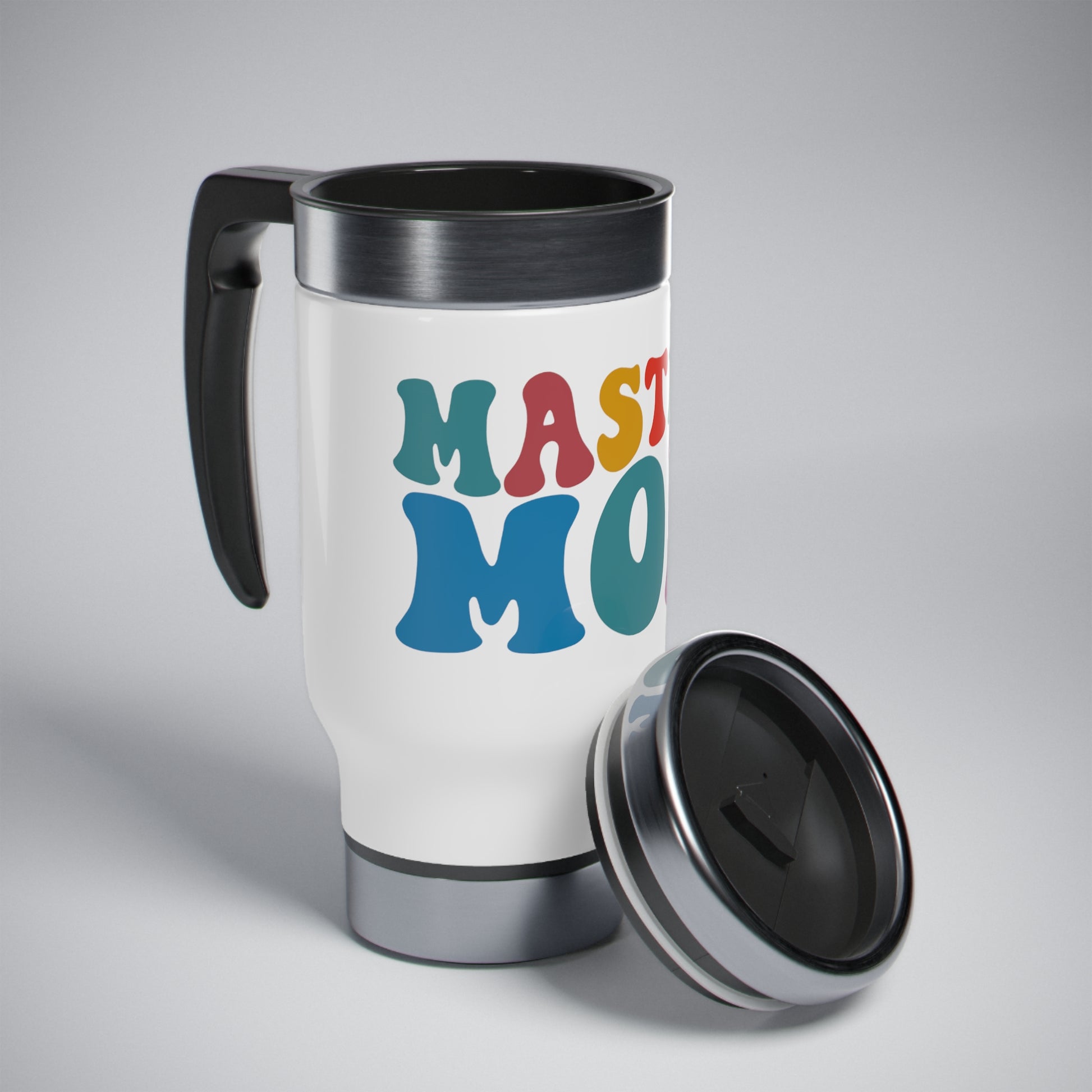 Mastiff Mom Stainless Steel Travel Mug with Handle, 14oz