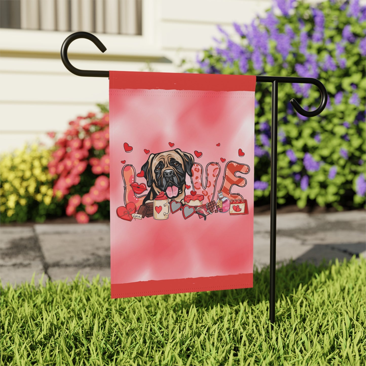 Love Mastiff Garden Flag 12'' × 18''