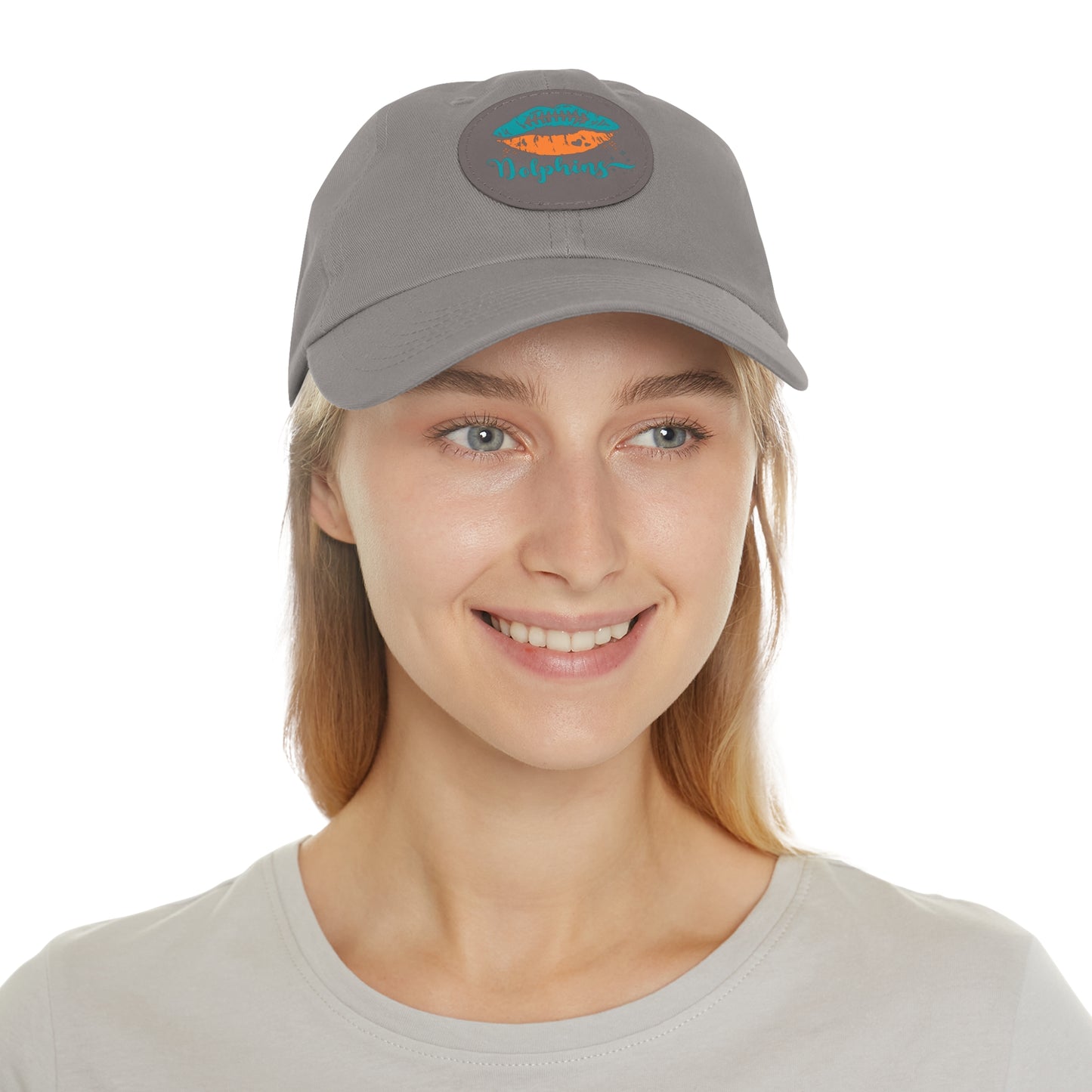 Miami Dolphin Hat with Leather Patch (Round)