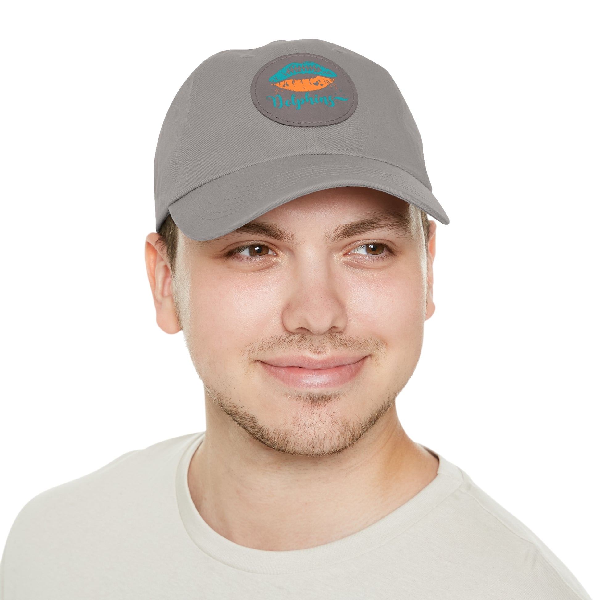 Miami Dolphin Hat with Leather Patch (Round)