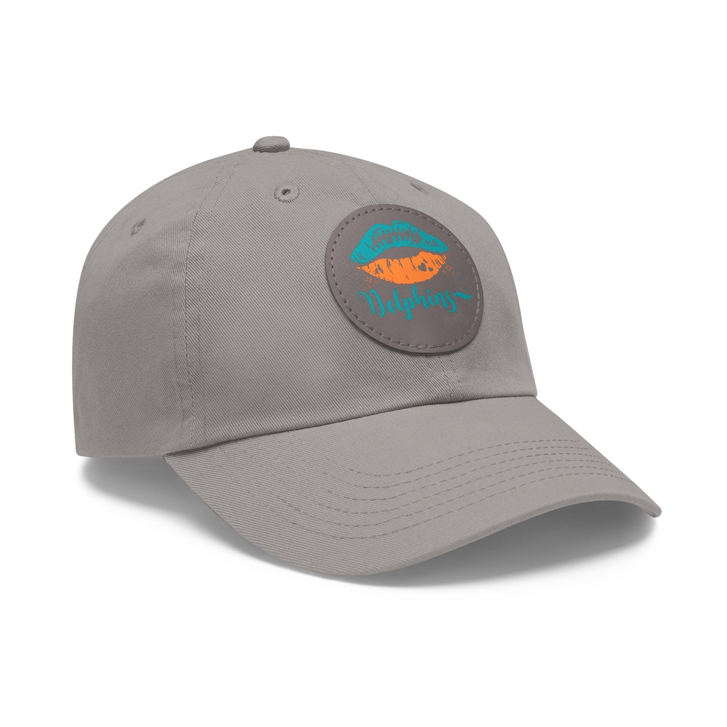 Miami Dolphin Hat with Leather Patch (Round)