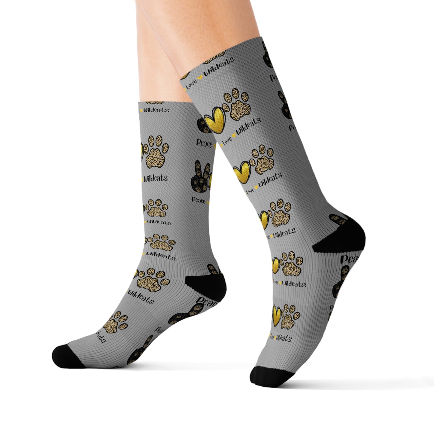 Peace Love Wildcats Sublimation Socks S