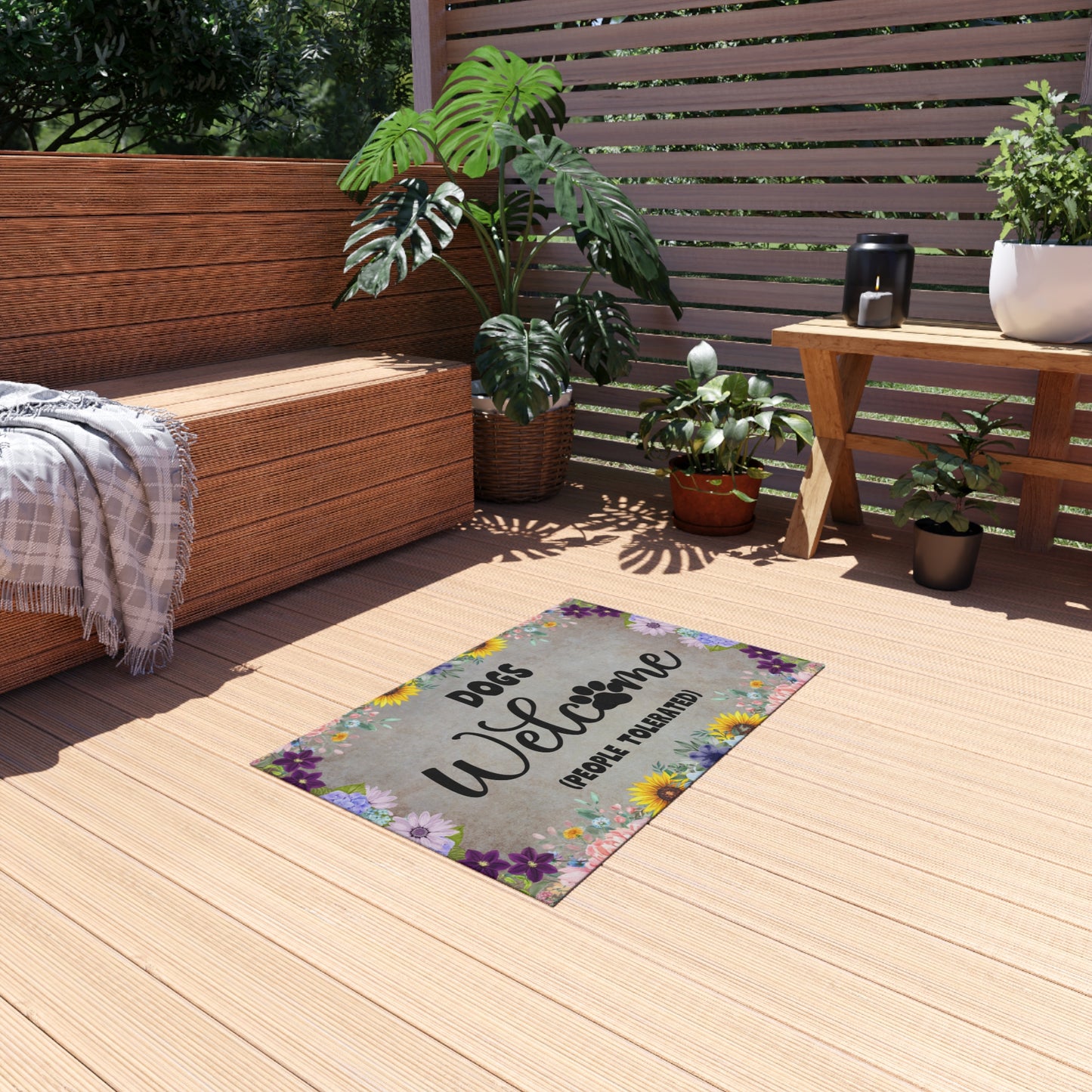 Dogs Welcome Outdoor Rug