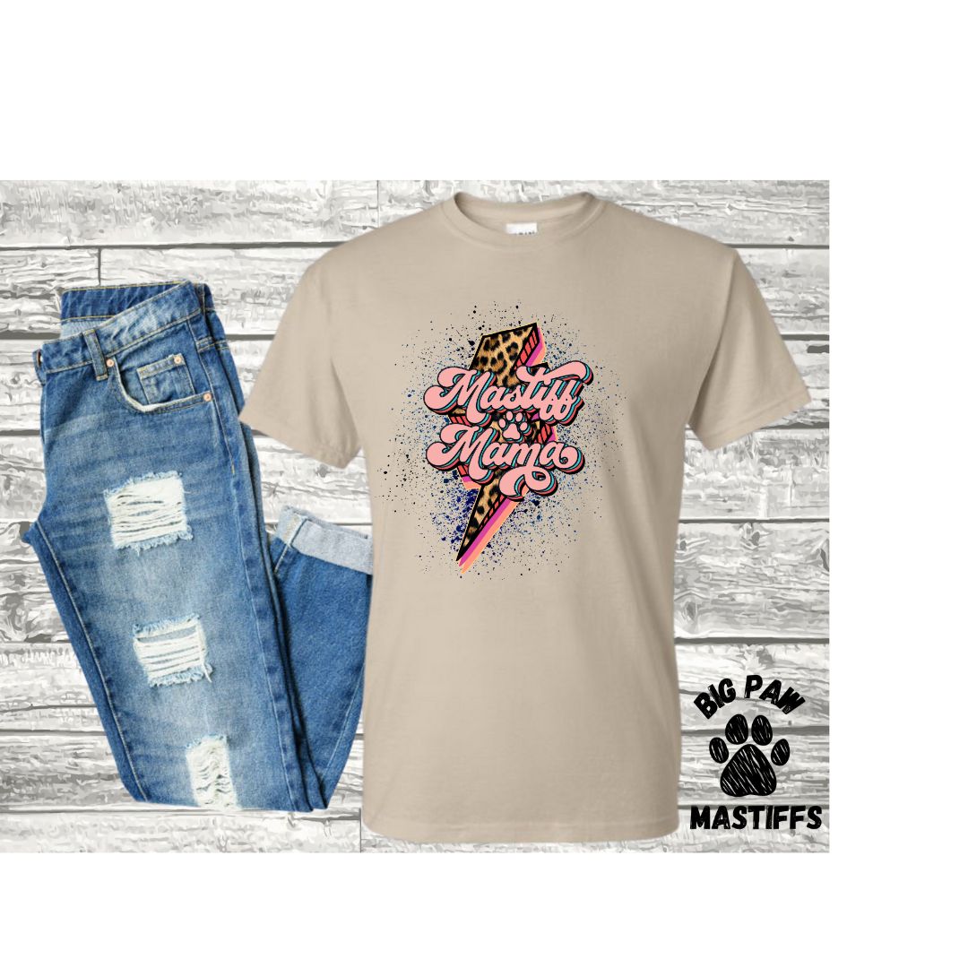 Mastiff Mama T-Shirt (Sand/White Option)