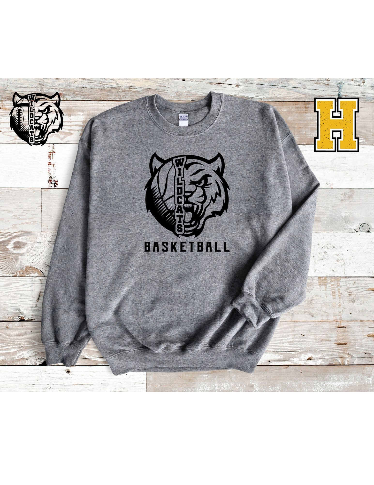 Wildcat Face/ Basketball T Shirt/Sweatshirt/Hoodie