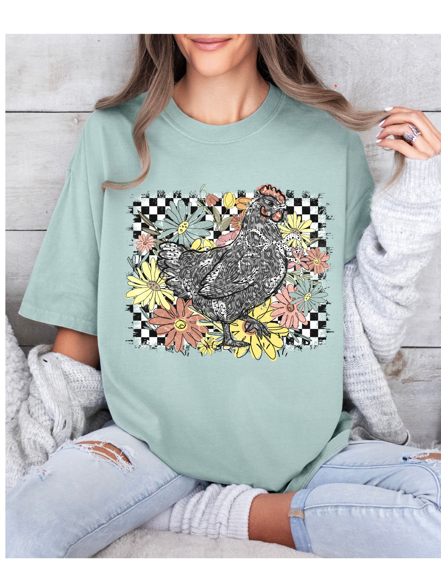 Chicken Comfort Colors Bay T Shirt