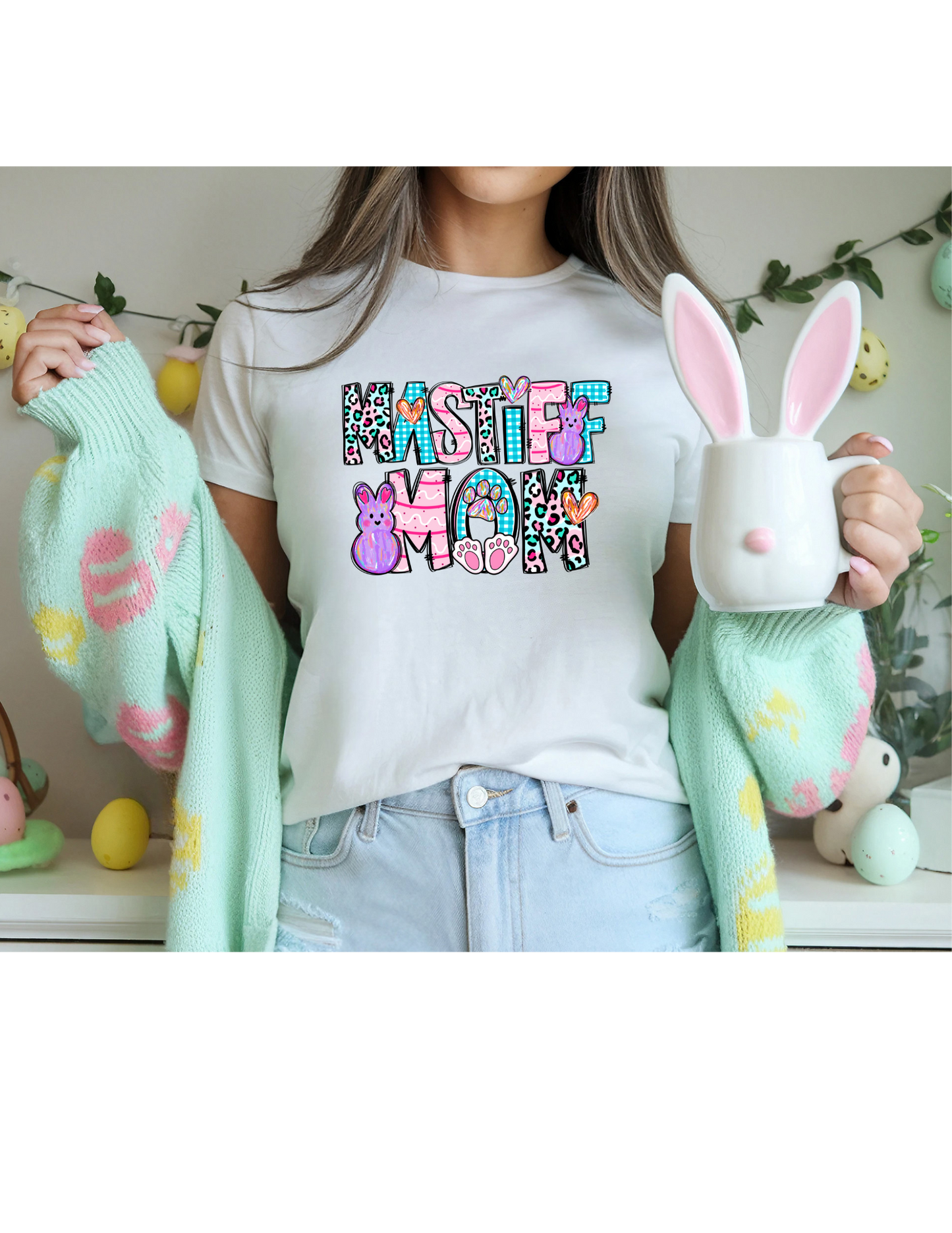 Mastiff Mom Easter Doodle T Shirt