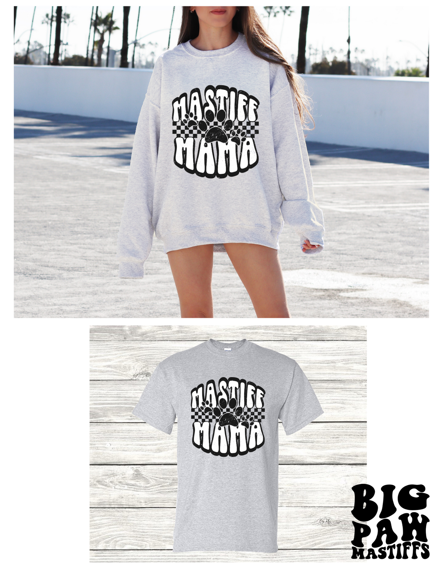 Mastiff Mama Retro T Shirt/ Sweatshirt