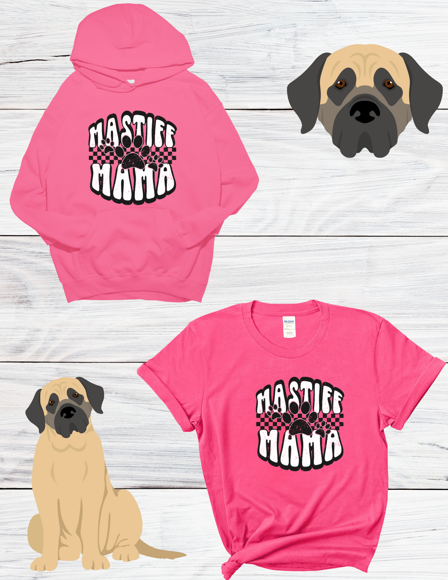 Mastiff Mama Retro T Shirt/ Sweatshirt