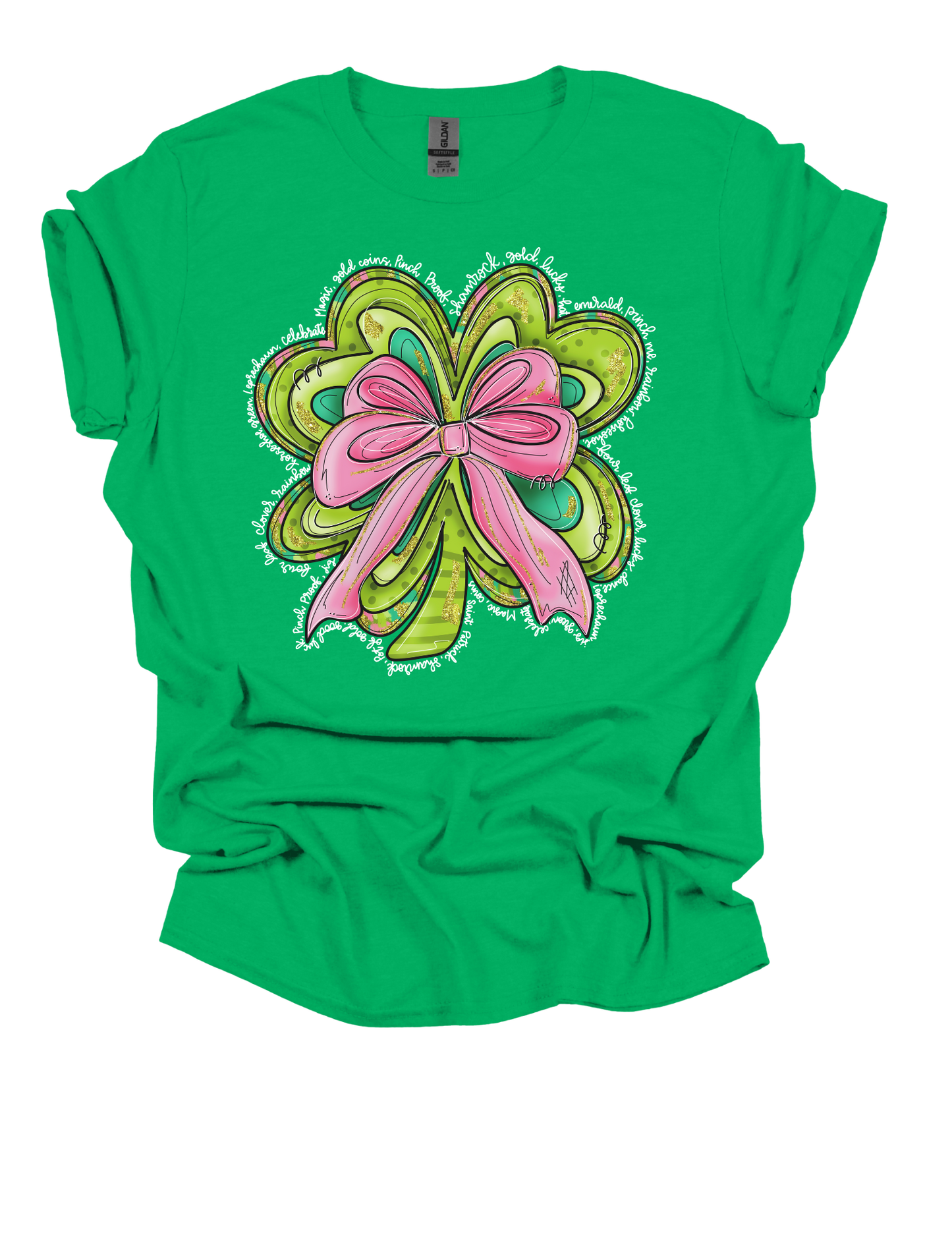 Pink Bow Shamrock T Shirt / Sweatshirt