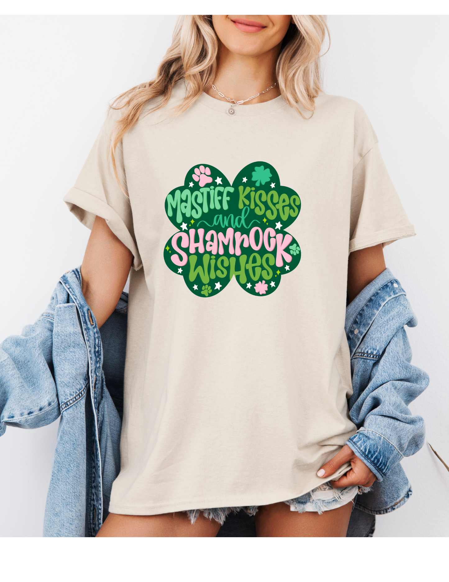 Mastiff Kisses Shamrock T Shirt/ Sweatshirt