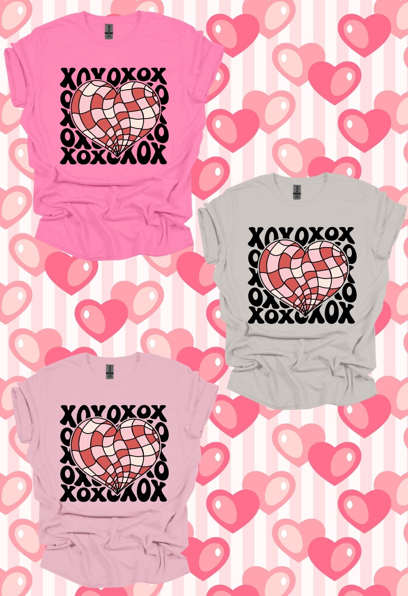 XOXO Heart Checkered Sweatshirt/T Shirt