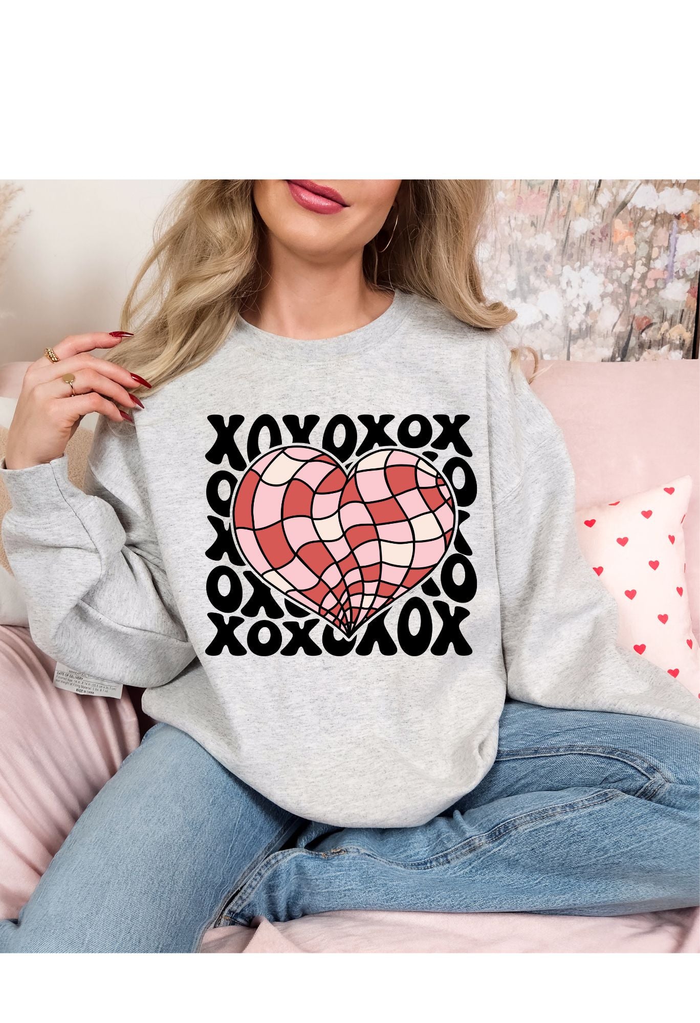 XOXO Heart Checkered Sweatshirt/T Shirt