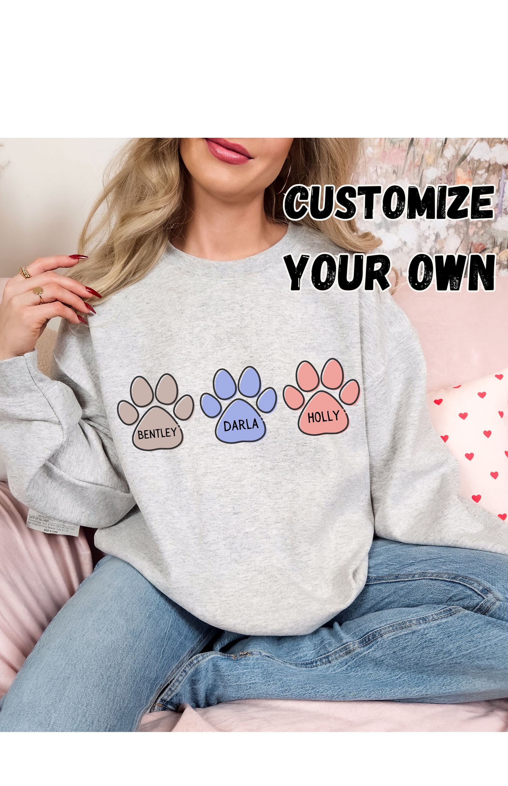 Custom Paw Prints Sweatshirt/T Shirt