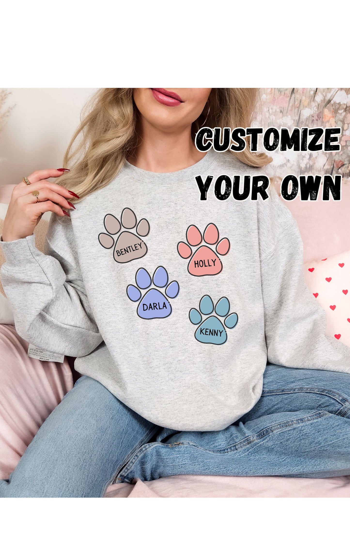 Custom Paw Prints Sweatshirt/T Shirt