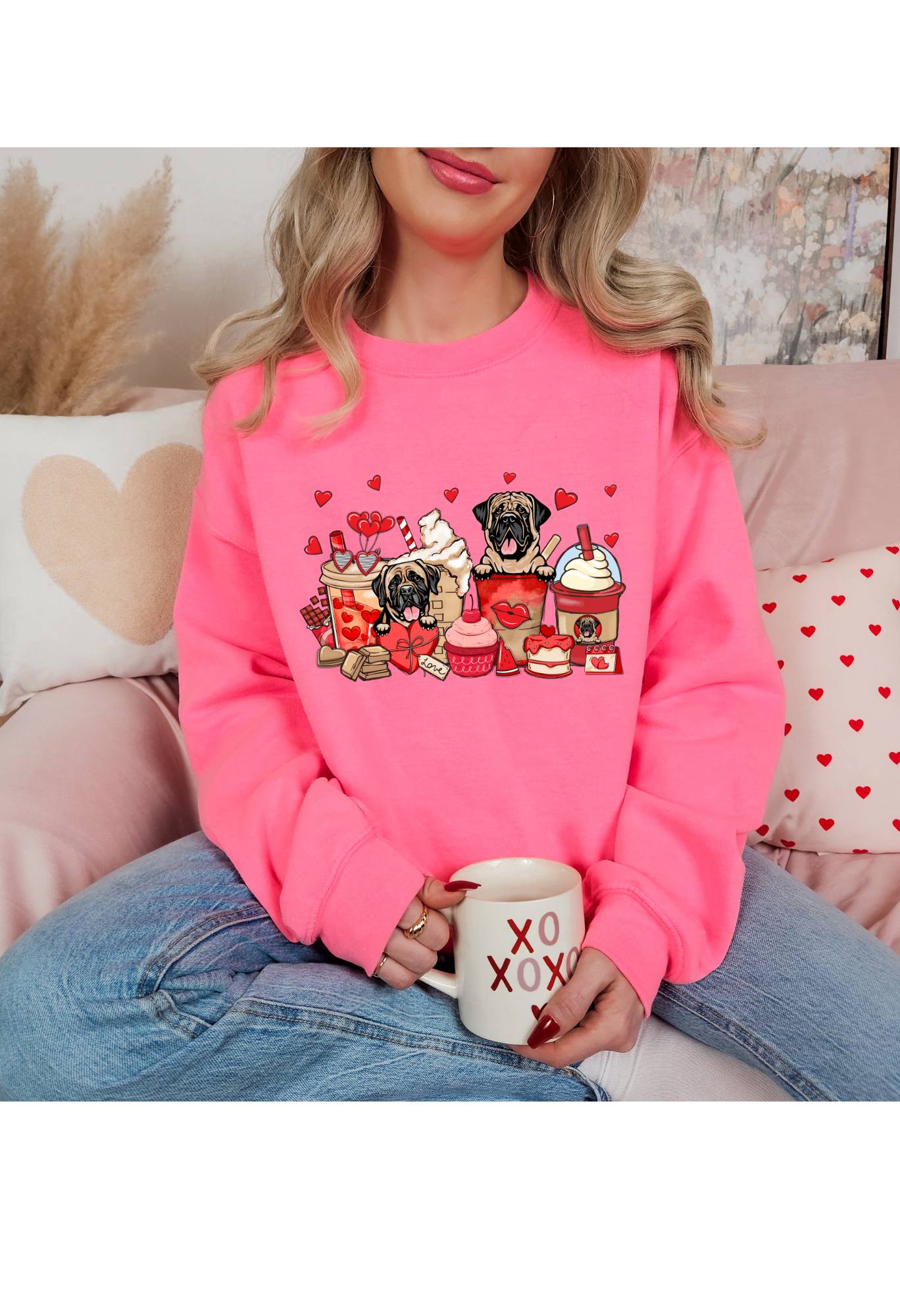 Mastiff Valentine Coffee Sweatshirt/T Shirt