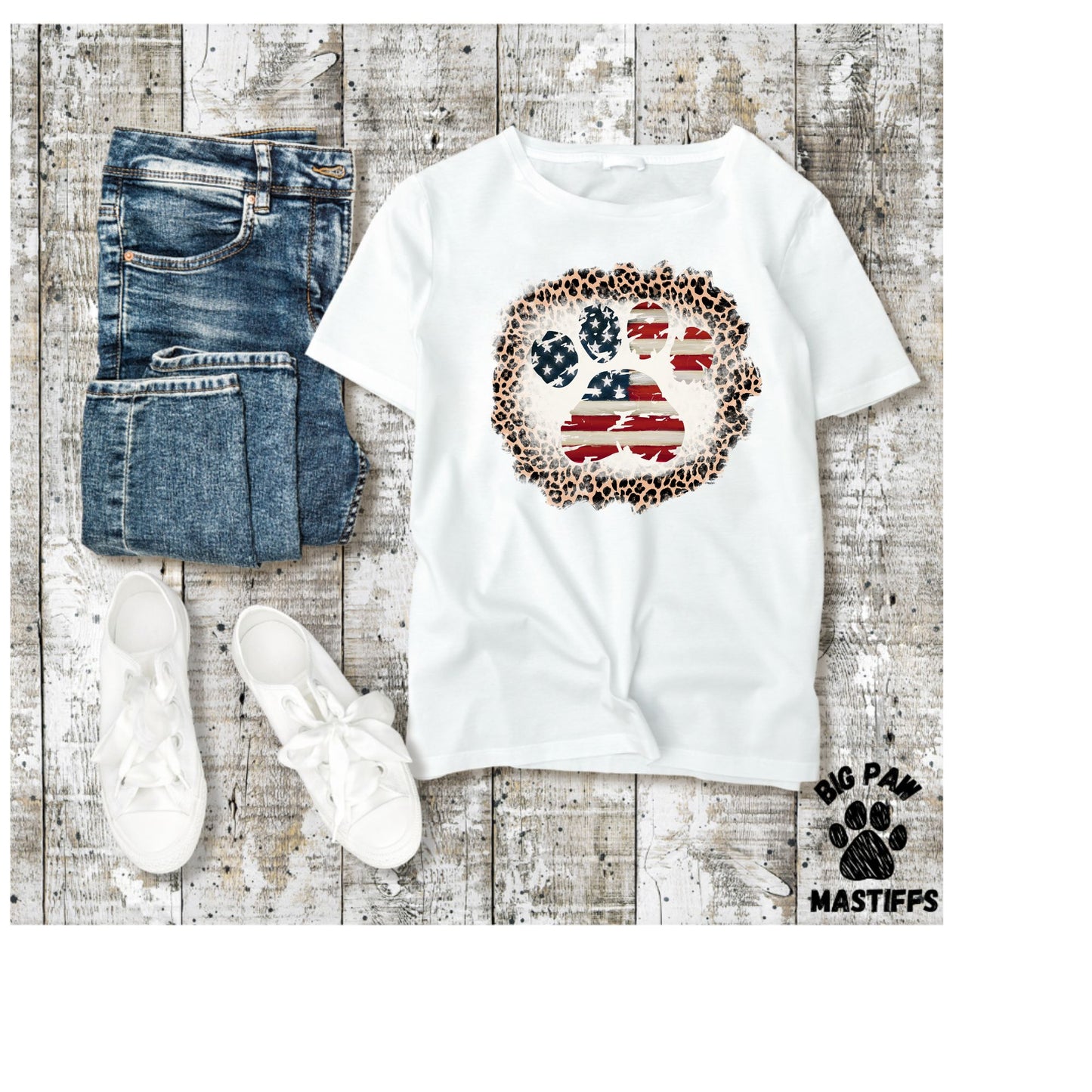 Paw Flag with Leopard T-Shirt