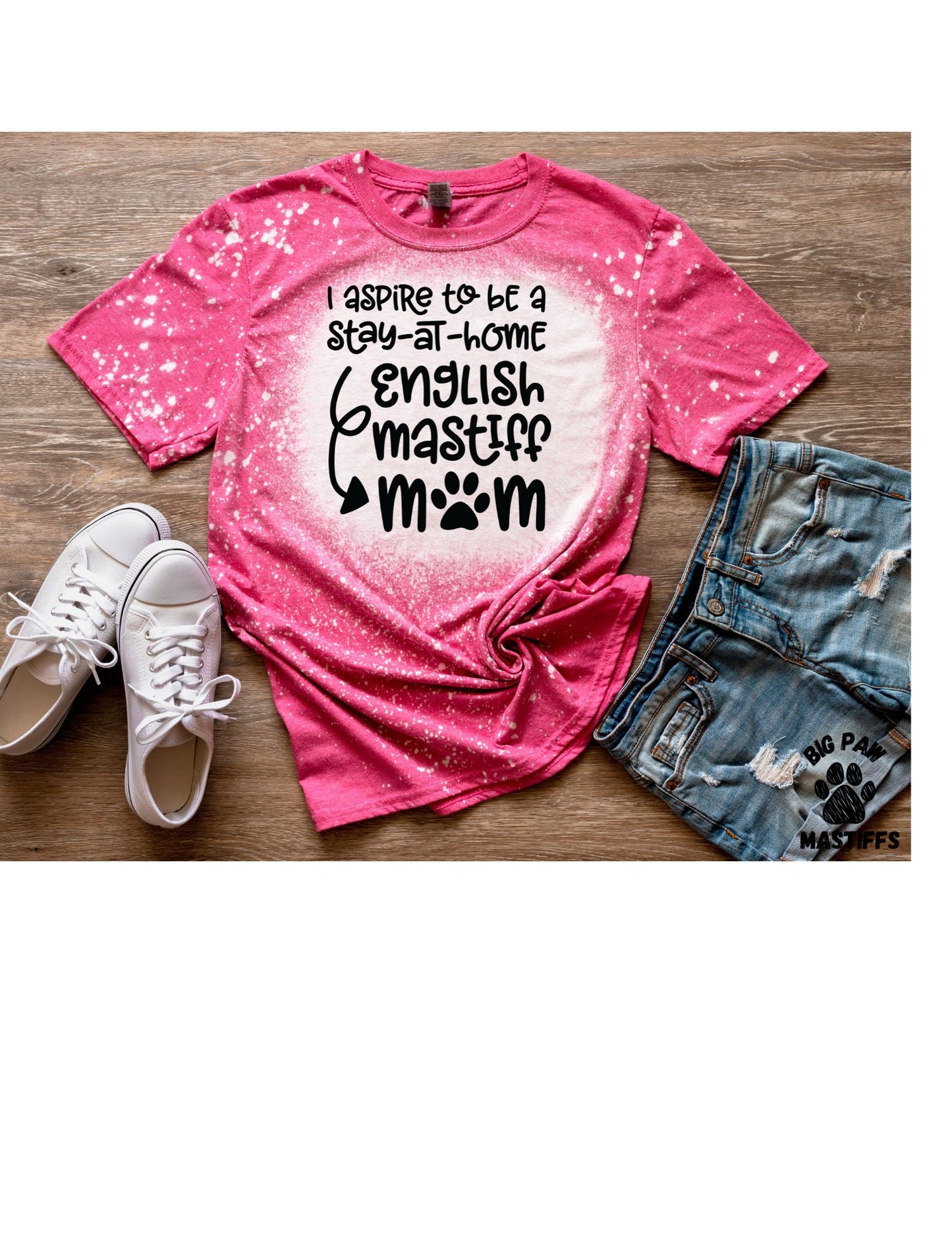 Aspiring Mom (pink) Bleached T-Shirt