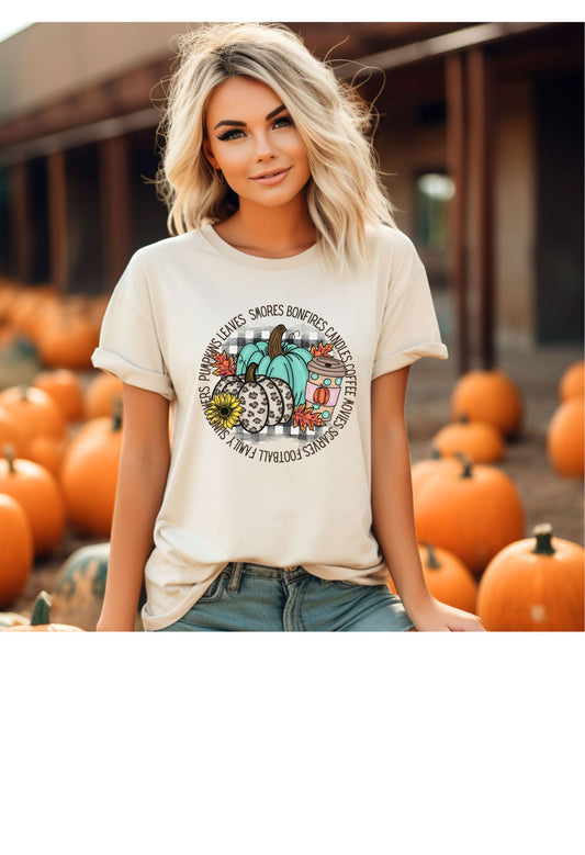 Circle Fall Design Pumpkins T Shirt/Sweatshirt