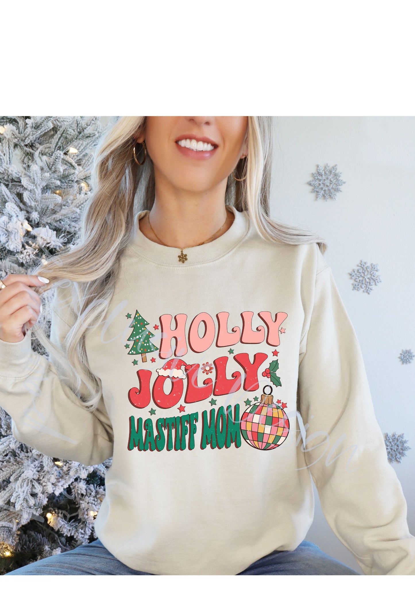 Holly Jolly Mastiff/Dog Mom T Shirt/Sweatshirt