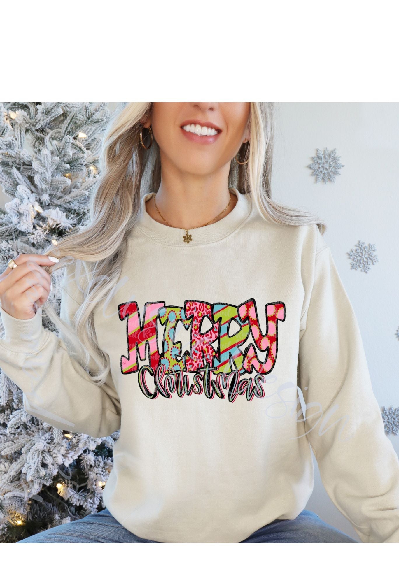 Merry Christmas Doodle Pattern T Shirt/Sweatshirt