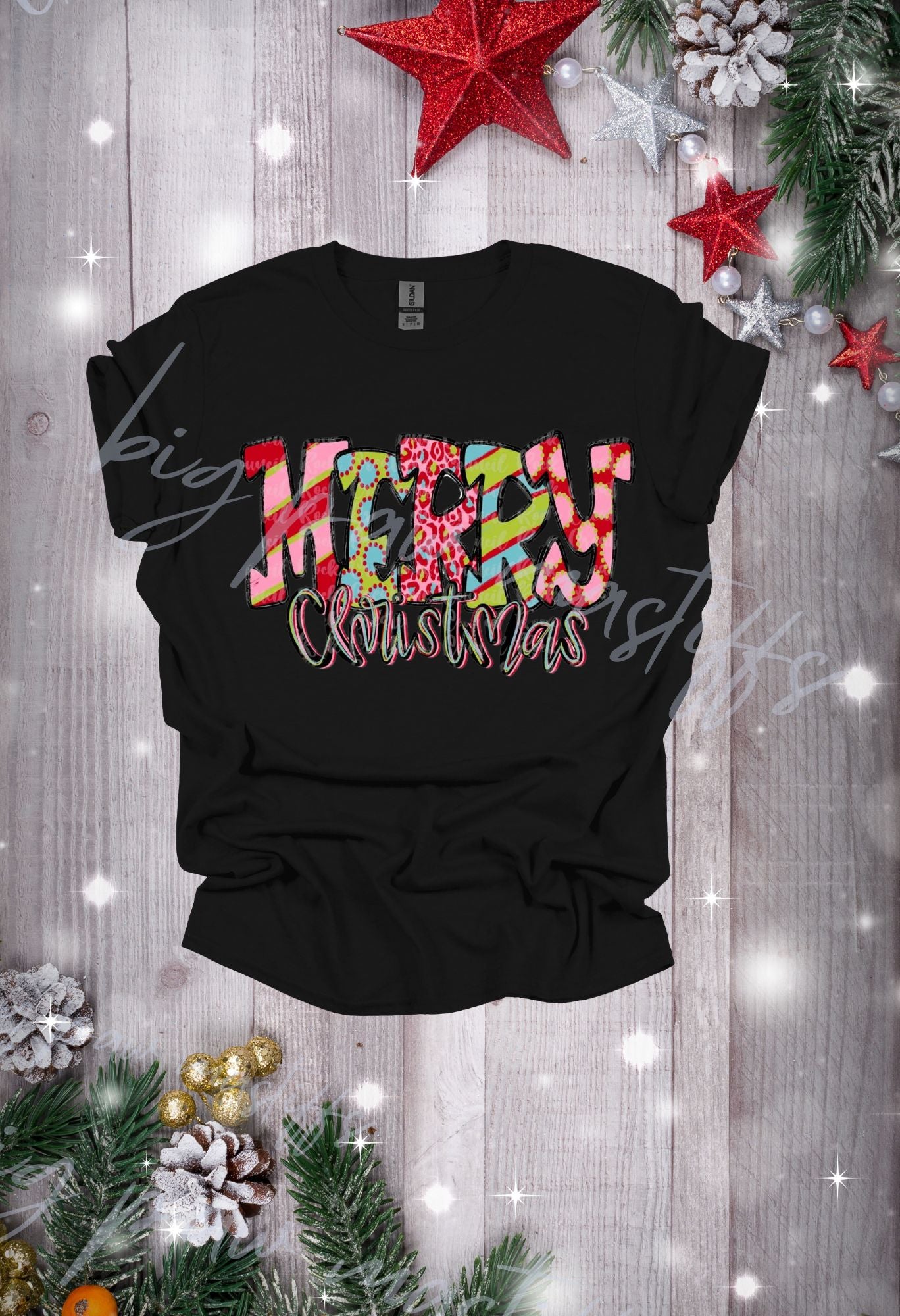 Merry Christmas Doodle Pattern T Shirt/Sweatshirt