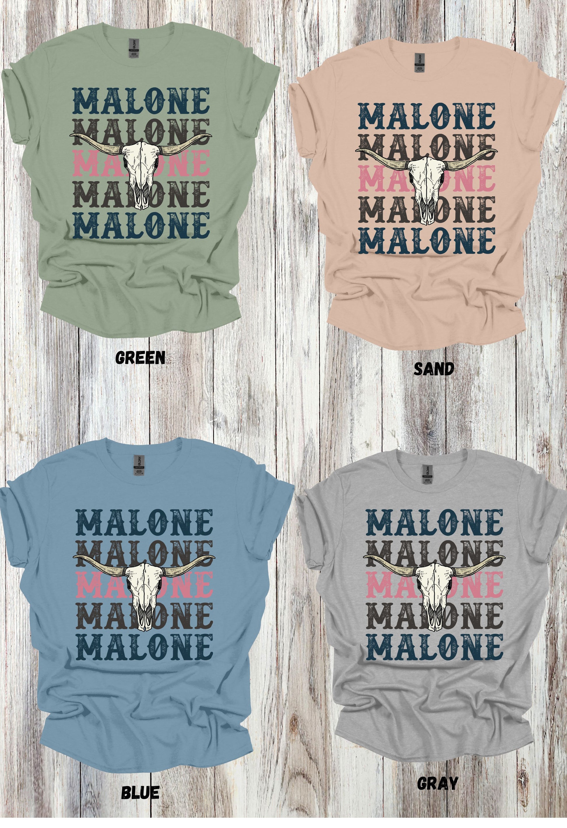 Malone Stacked w/ skull T-Shirt/ Sweatshirt