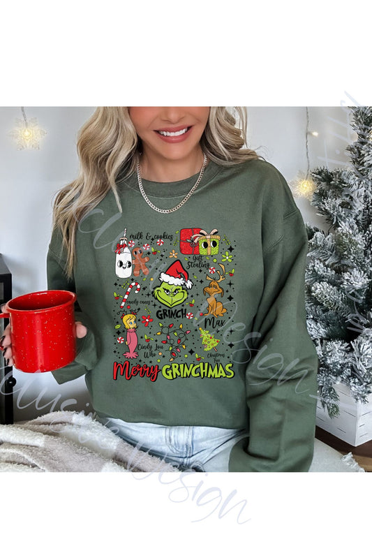 Merry Grinchmas Doodle T Shirt/Sweatshirt