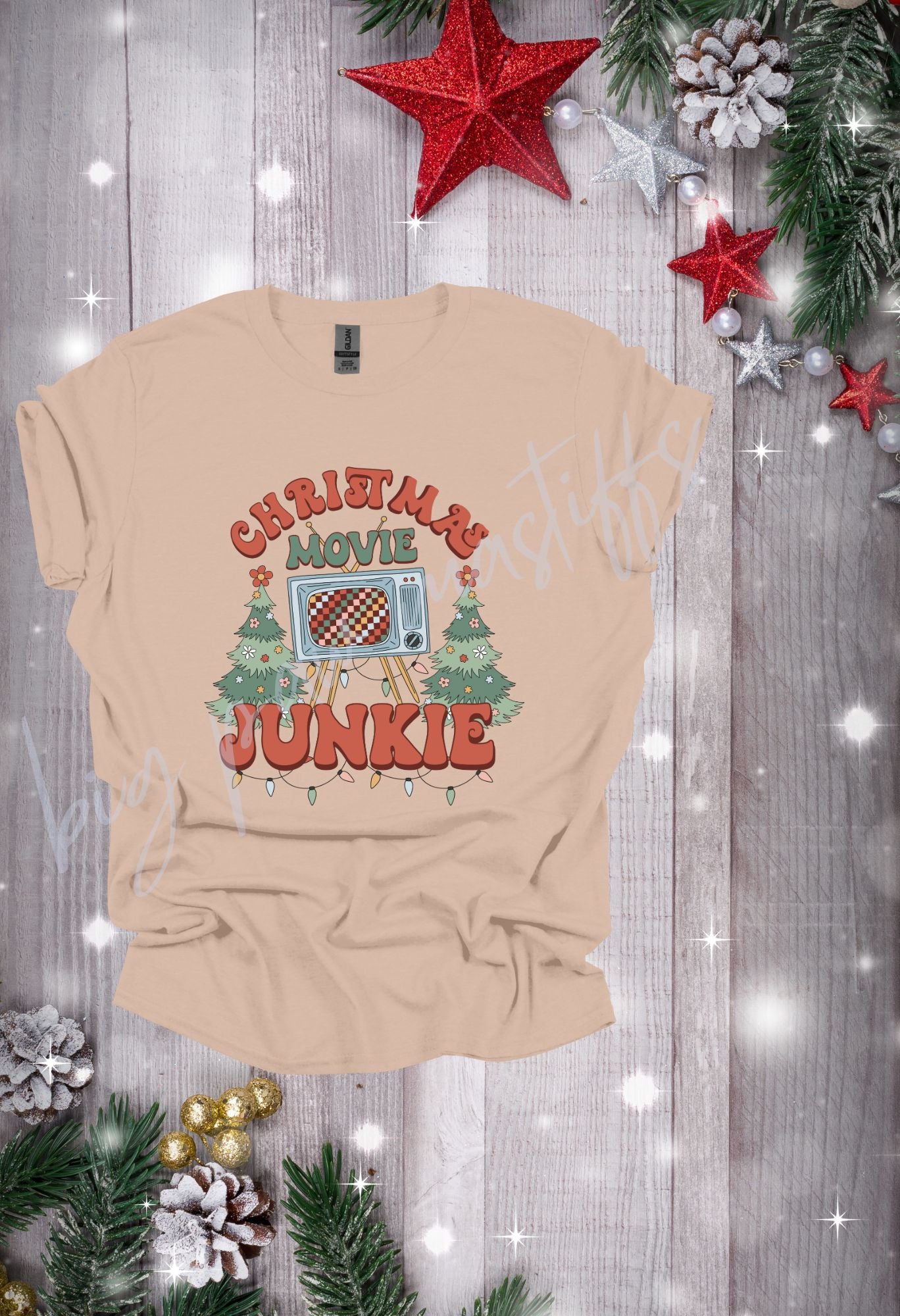 Christmas Movie Junkie Retro (options) T Shirt/Sweatshirt