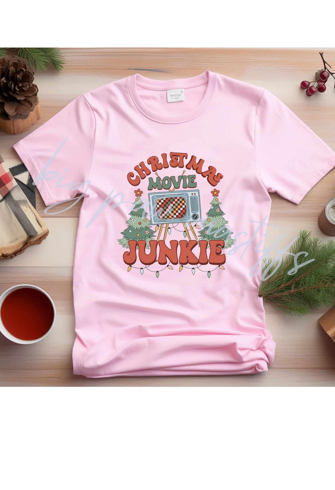 Christmas Movie Junkie Retro (options) T Shirt/Sweatshirt