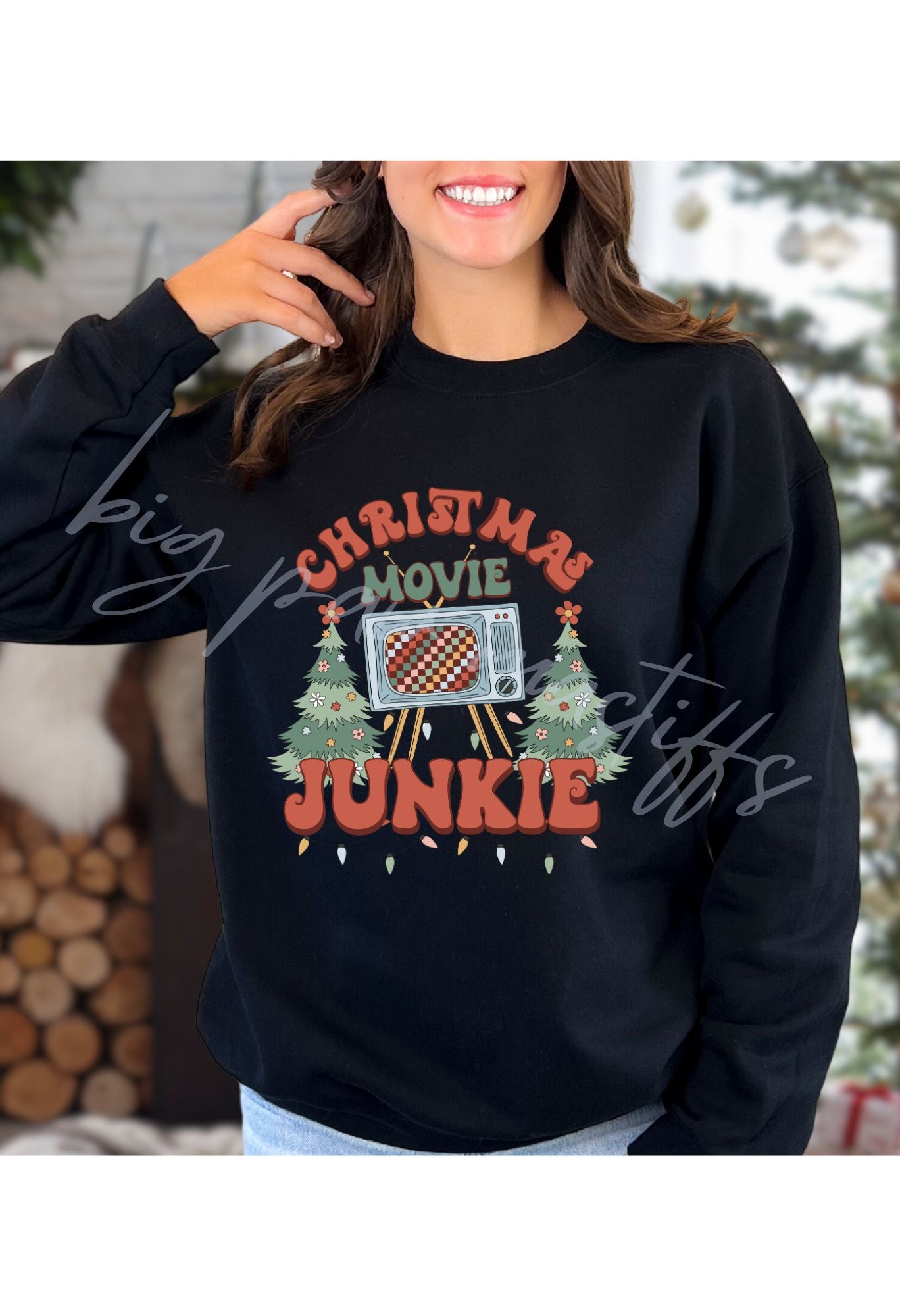 Christmas Movie Junkie Retro (options) T Shirt/Sweatshirt