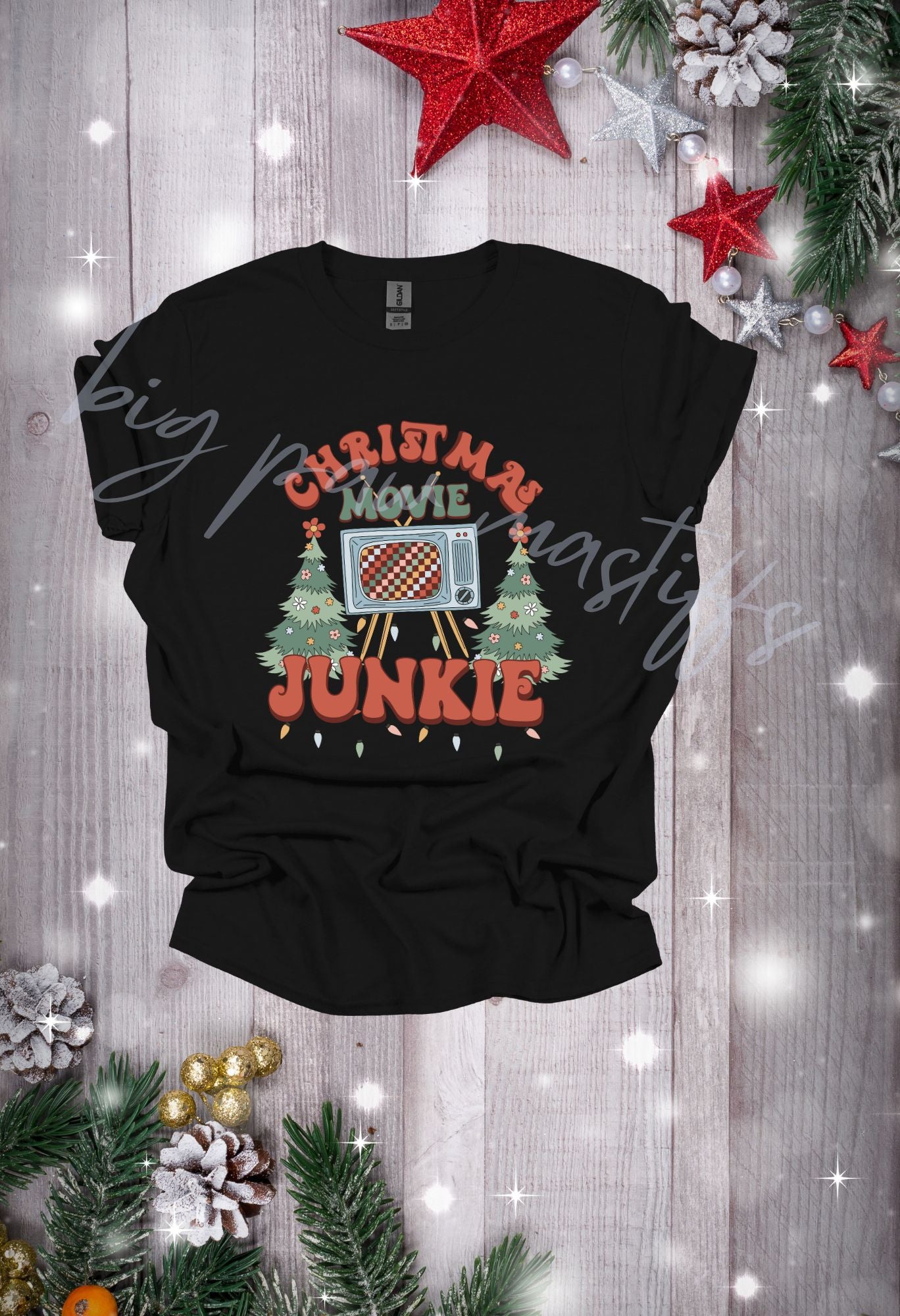 Christmas Movie Junkie Retro (options) T Shirt/Sweatshirt