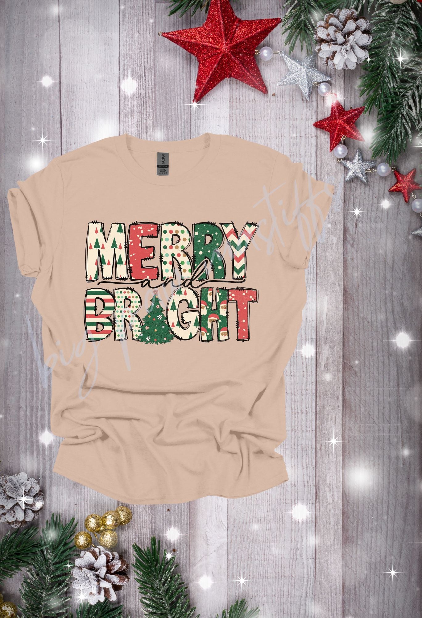 Merry & Bright Doodle T Shirt/Sweatshirt