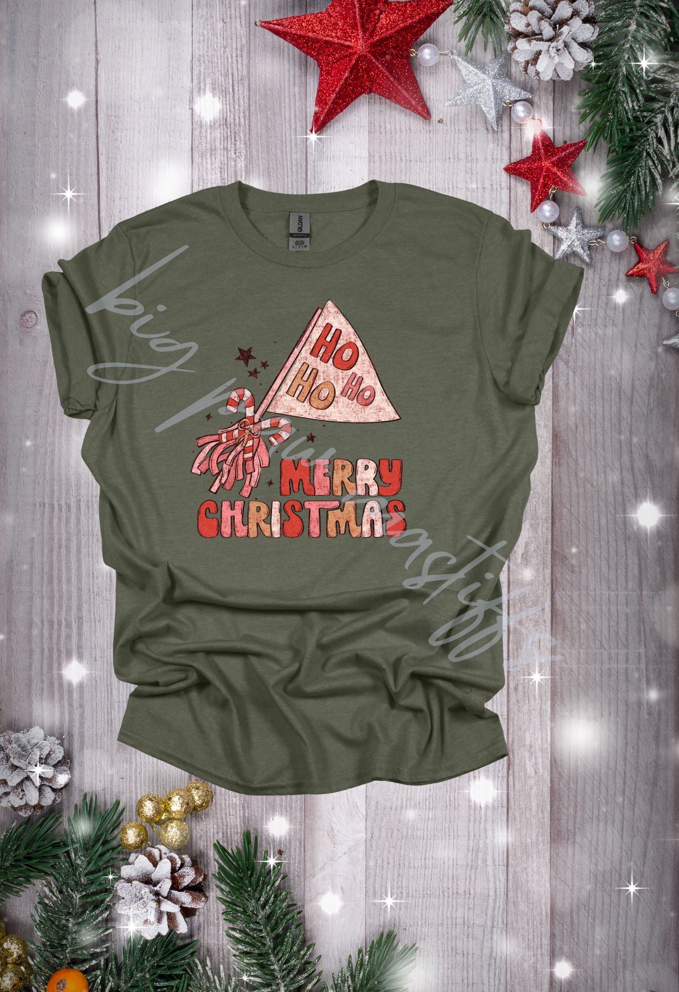 Ho Ho Ho Merry Christmas Flag (options) T Shirt/Sweatshirt