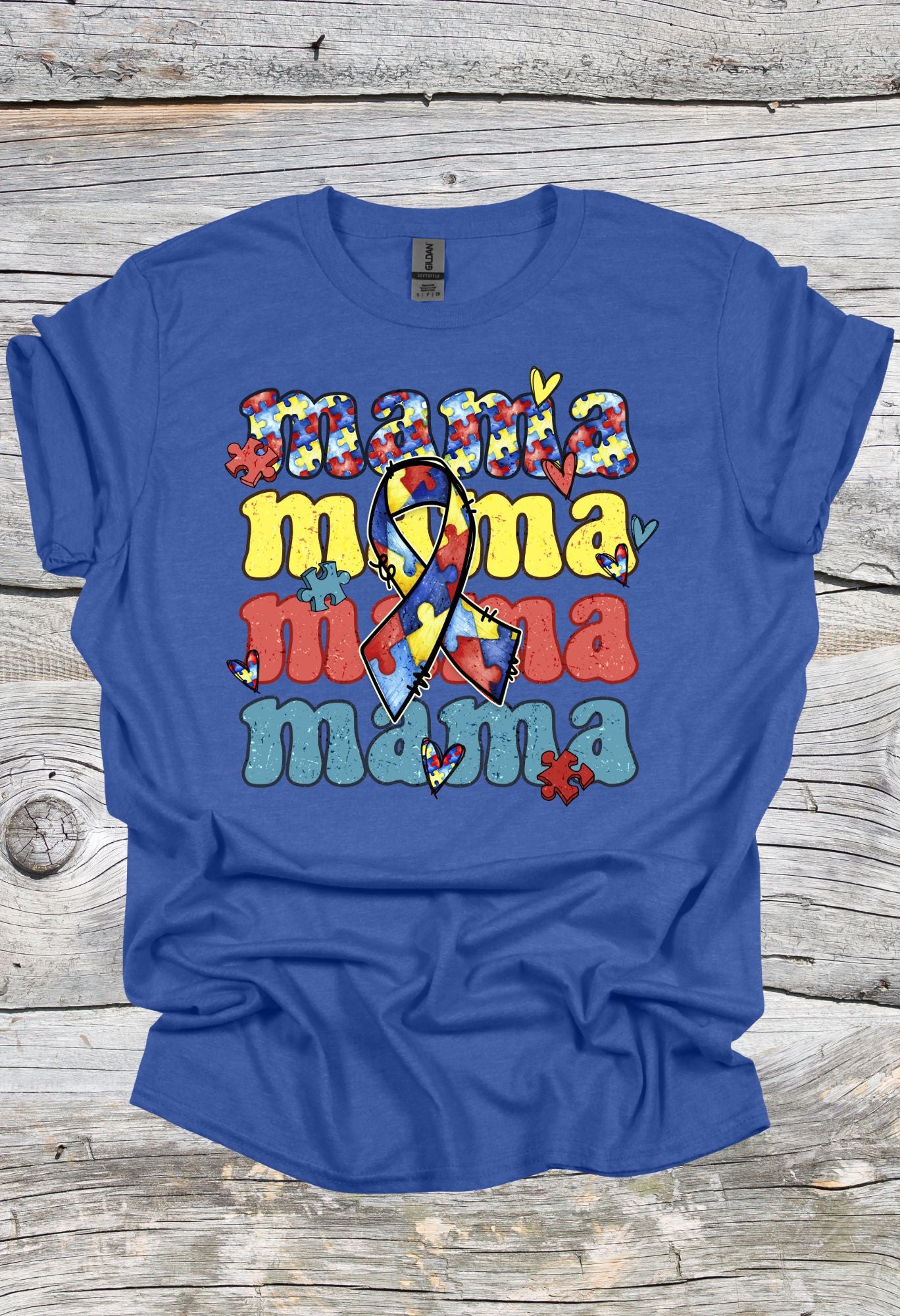 Autism Mama Stacked T Shirt