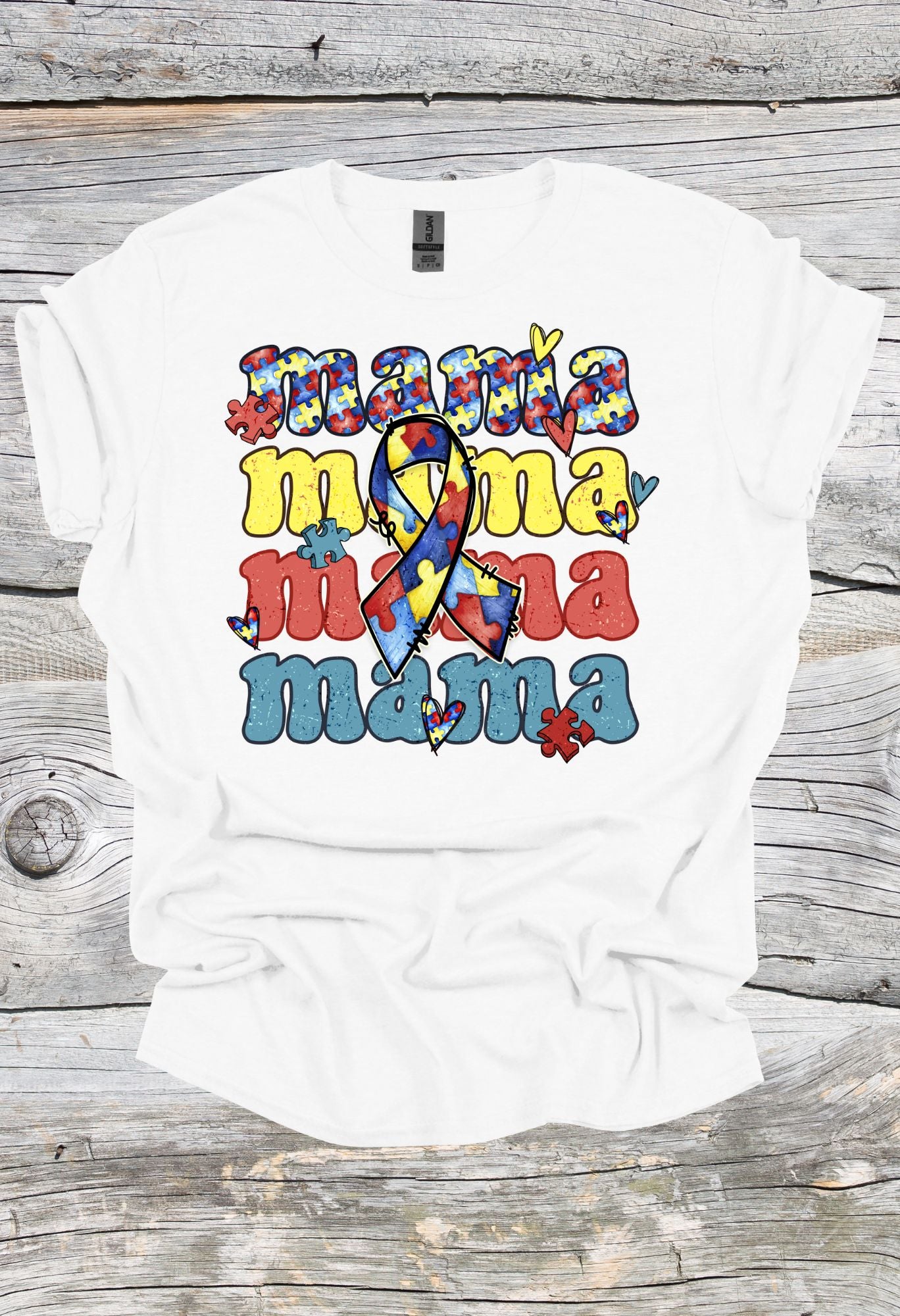 Autism Mama Stacked T Shirt