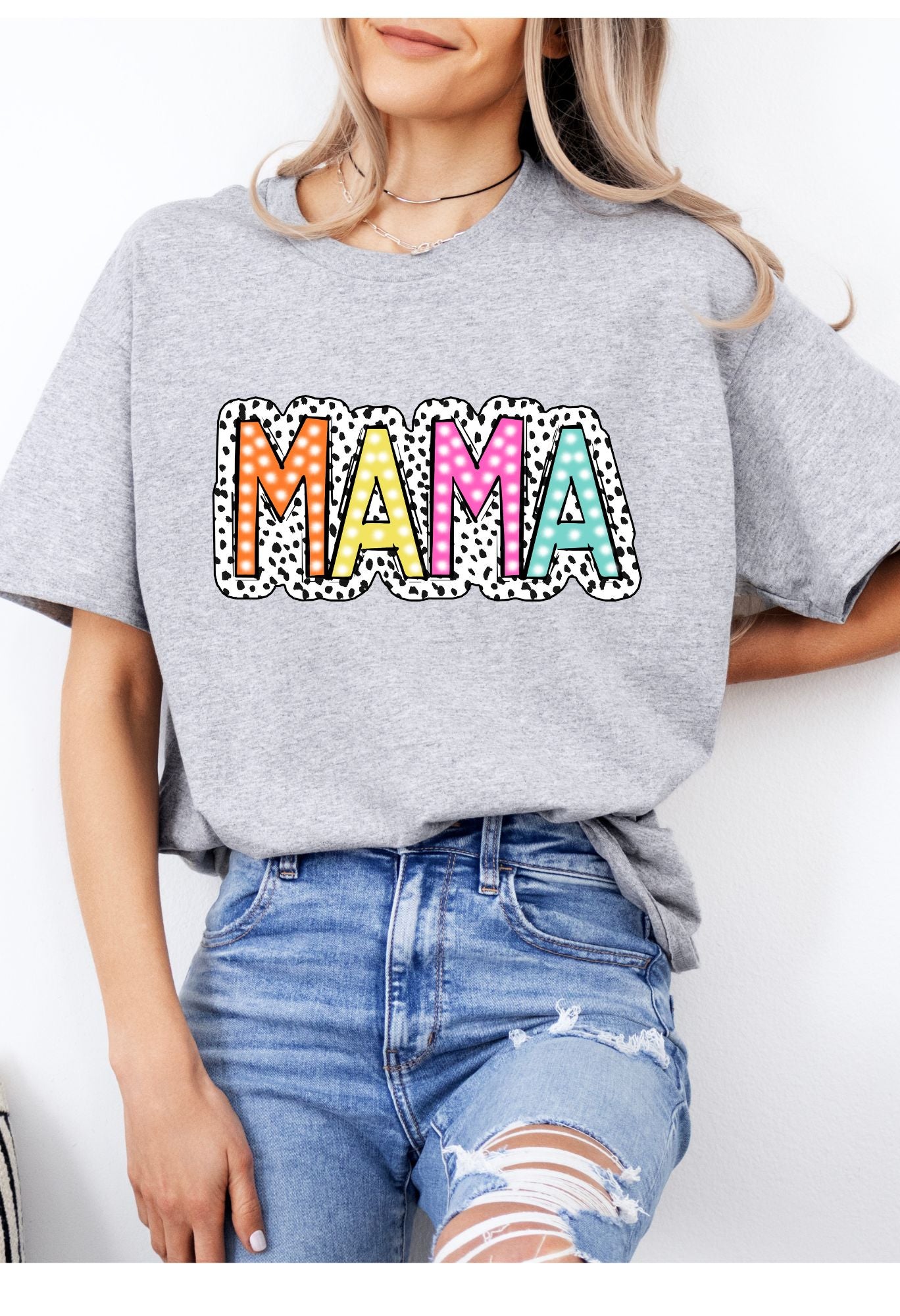 Mama Dalmatian Print T Shirt