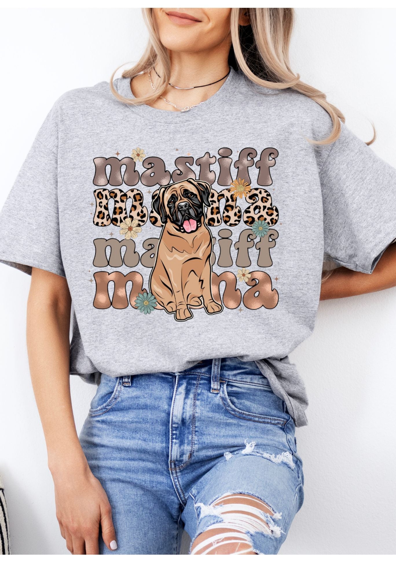 Mastiff Mama Stacked T Shirt