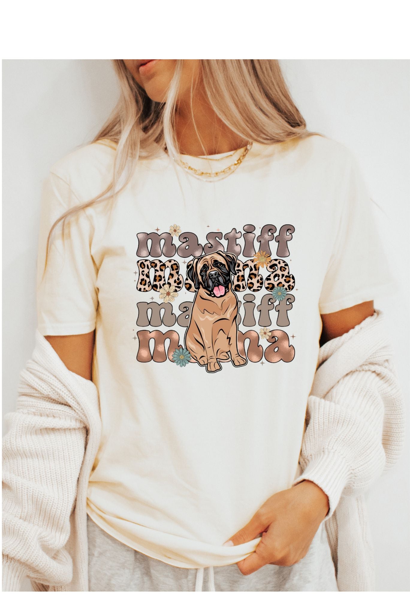 Mastiff Mama Stacked T Shirt